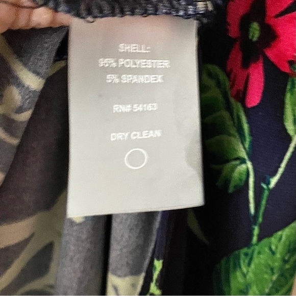 Tommy Hilfiger Floral Bell Sleeve Sky Captain Fern Blue Green Dress Size 16 - Picture 15 of 16